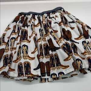 Pink Chicken Cowgirl Boot Print Skirt